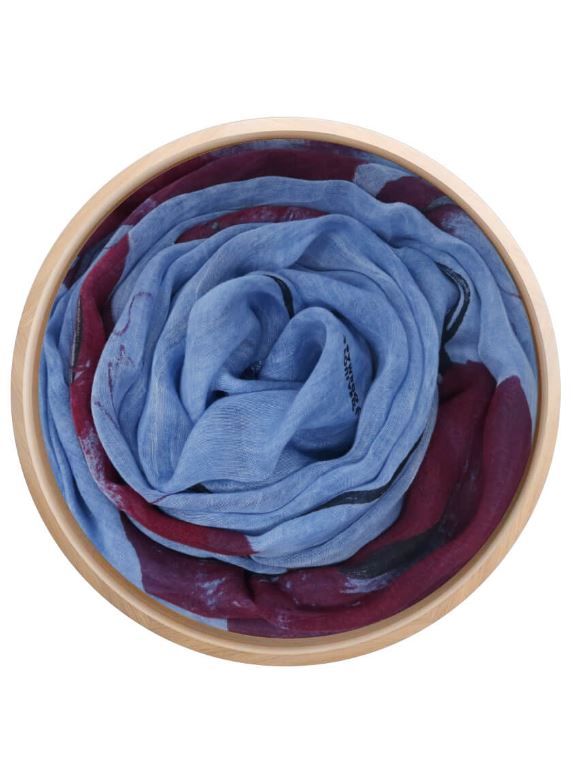 Foulard sciarpa Bamboo Schiele azzurro