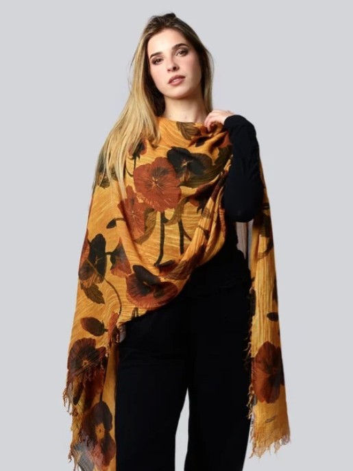 Foulard sciarpa in bamboo Latour arancio