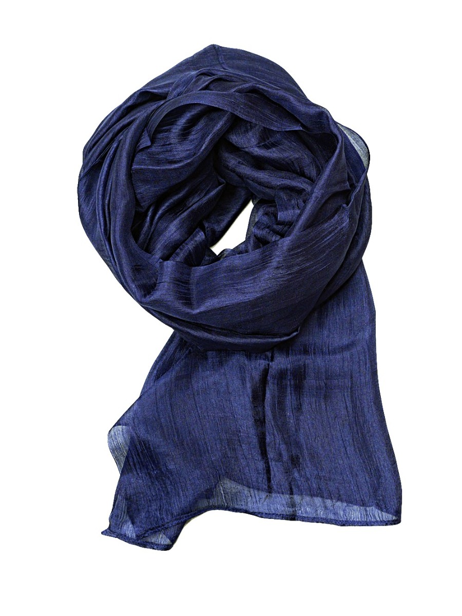 Foulard in seta pura Than Blu scuro