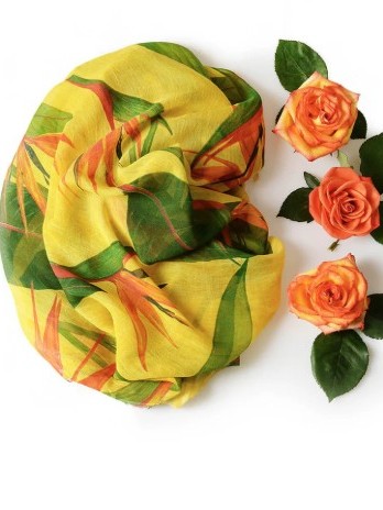 Foulard sciarpa in bamboo De Chirico giallo