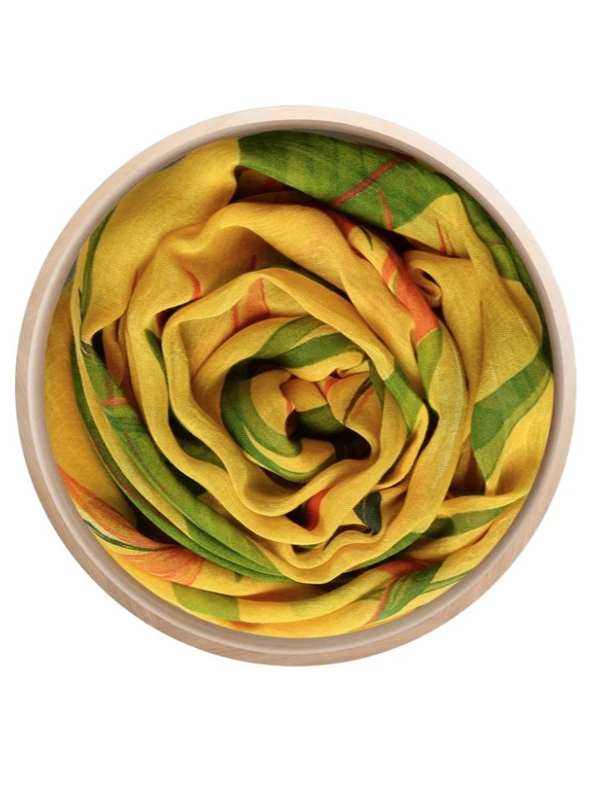 Foulard sciarpa in bamboo De Chirico giallo