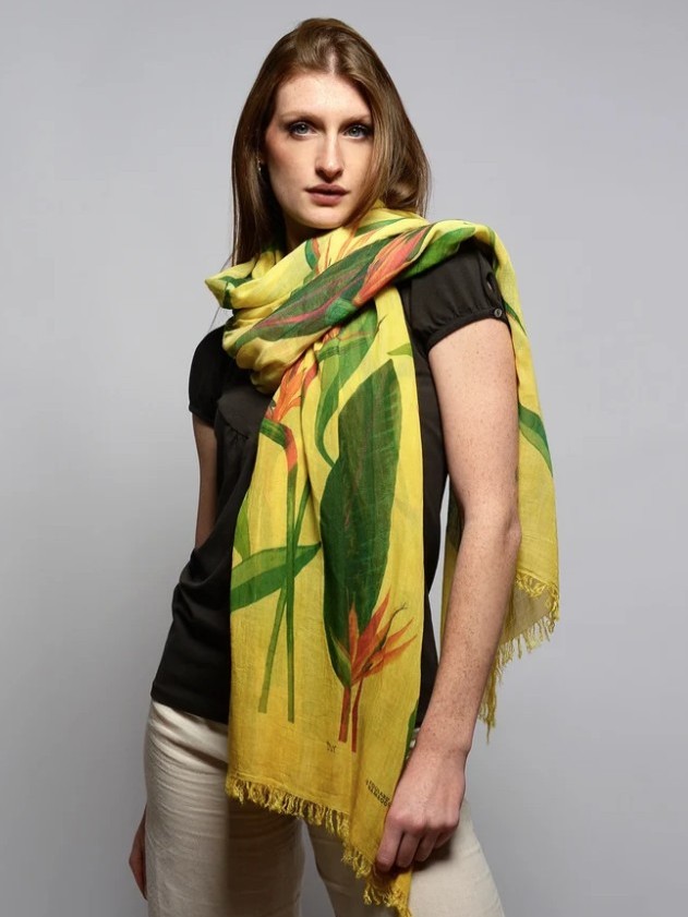 Foulard sciarpa in bamboo De Chirico giallo