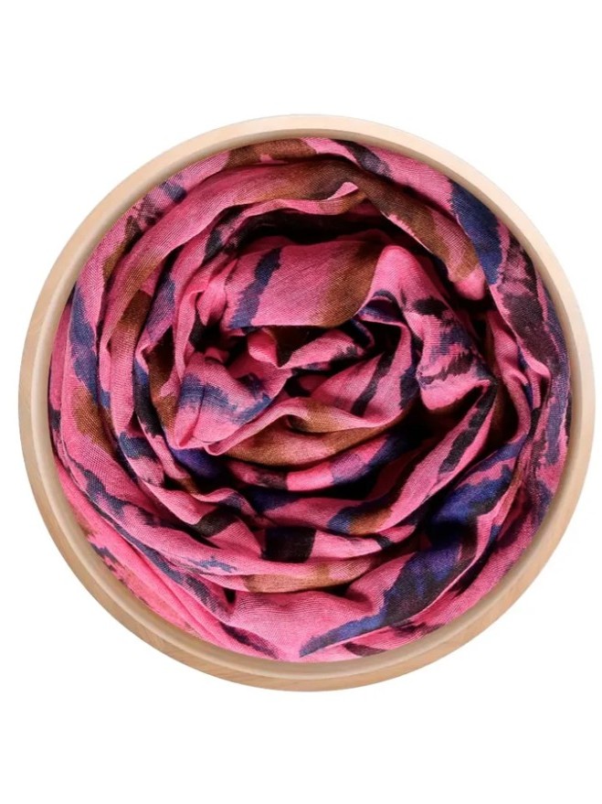 Foulard bamboo De Kooning Grigio Magenta.
