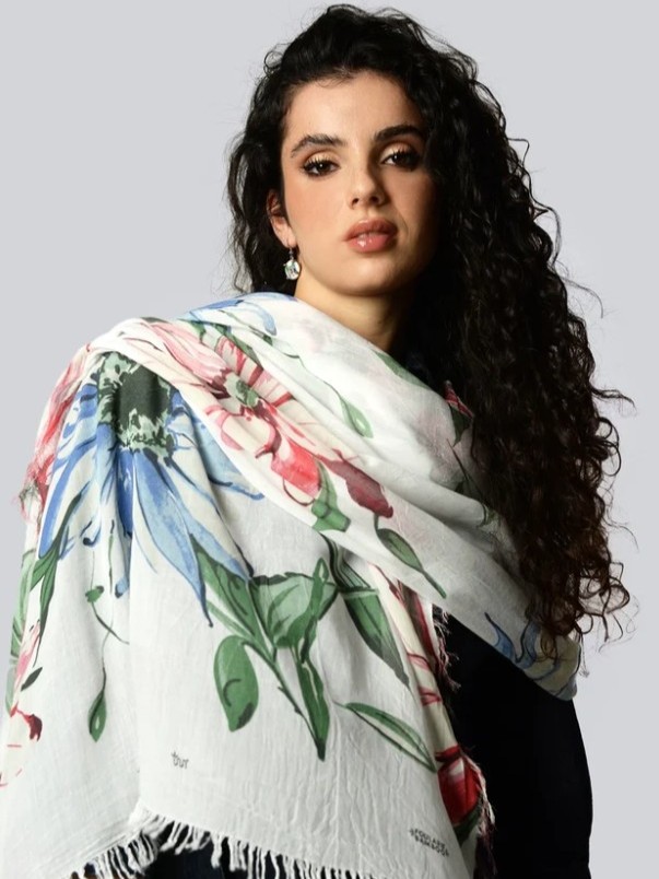 Foulard sciarpa bamboo DE NITTIS bianco