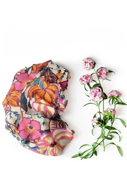 Foulard Bamboo Gauguin Bianco