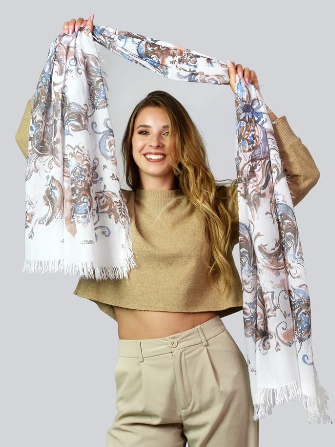 Foulard sciarpa bamboo Goya Bianco.