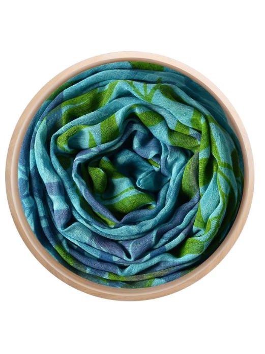 Foulard in bamboo Hokusai azzurro