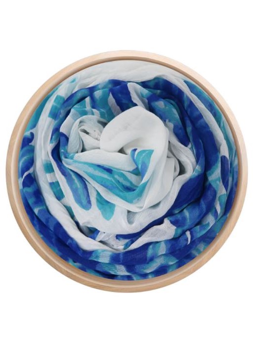 Foulard in bamboo Van Gogh bianco