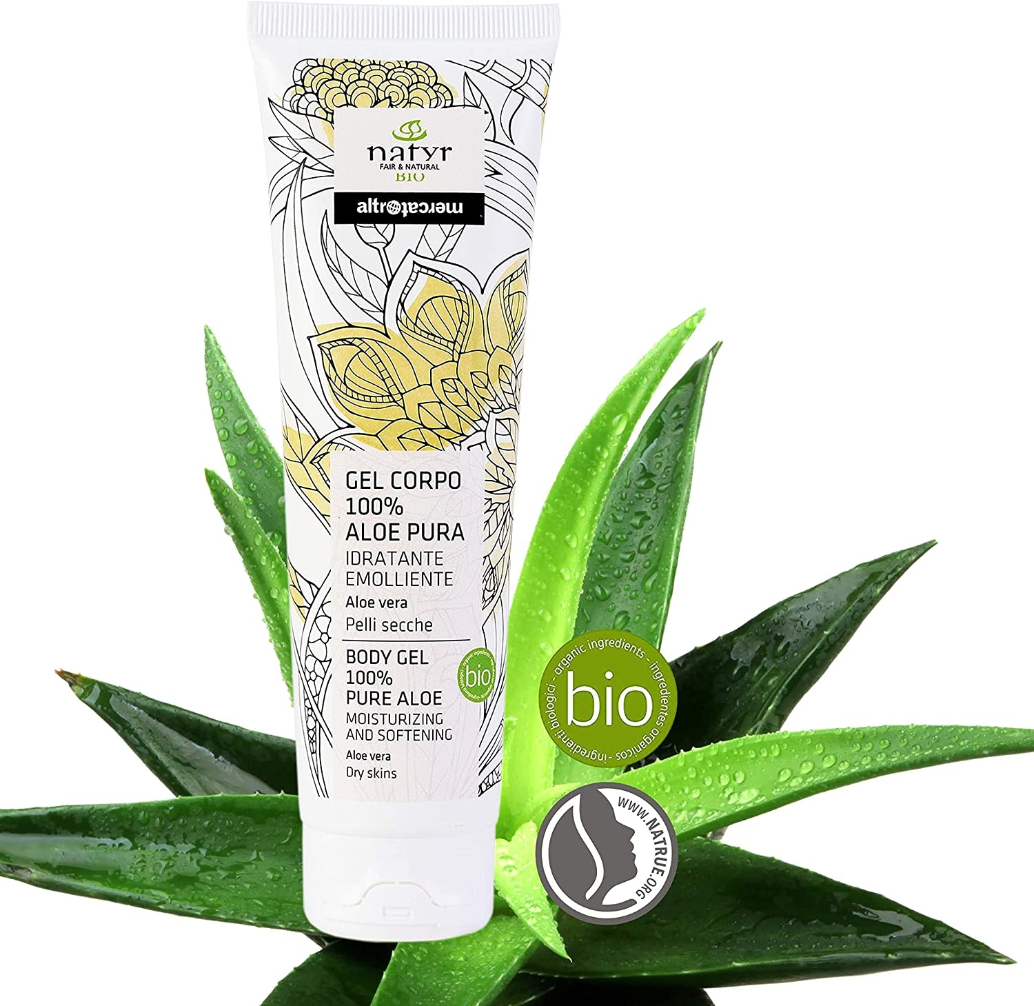 Gel Corpo 100% Aloe Vera per pelli sensibili Natyr 150ml