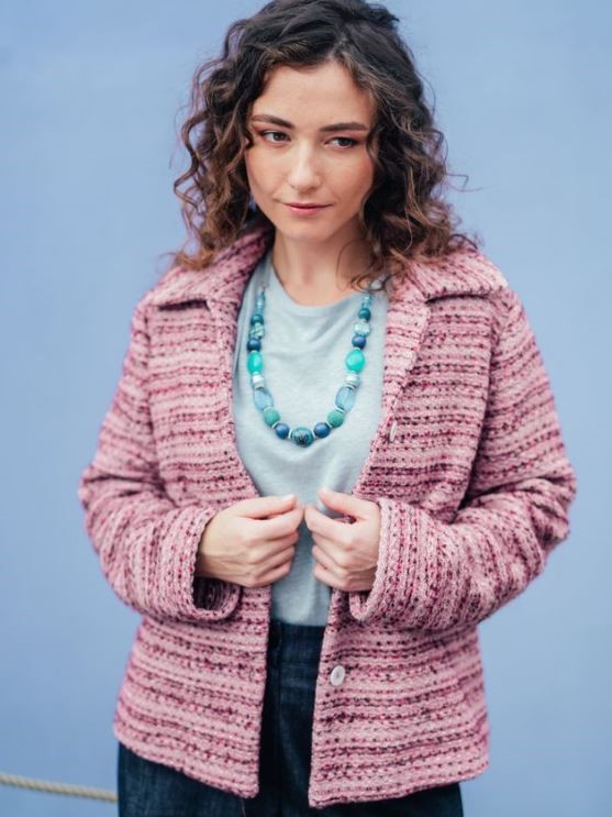 Giacca donna Rosa multicolore Laila - Progetto Quid per On Earth.