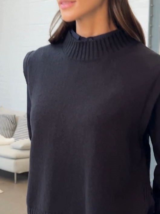 Maglia donna a gilet in cotone Blu
