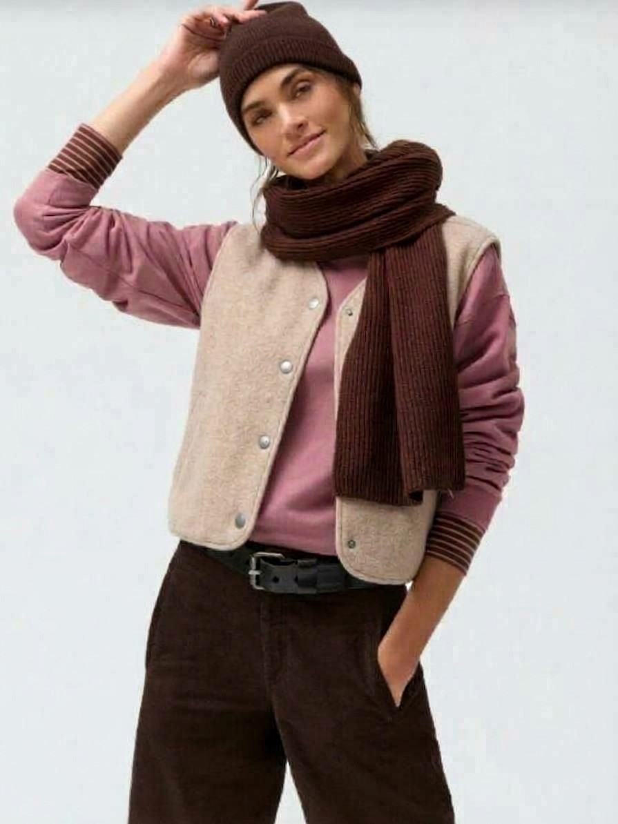 Gilet in cotone bio orsetto Beige