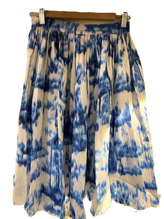 Gonna a campana fantasia azzurro bianco Alissa