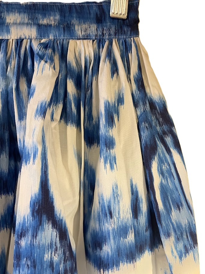 Gonna a campana fantasia azzurro bianco Alissa