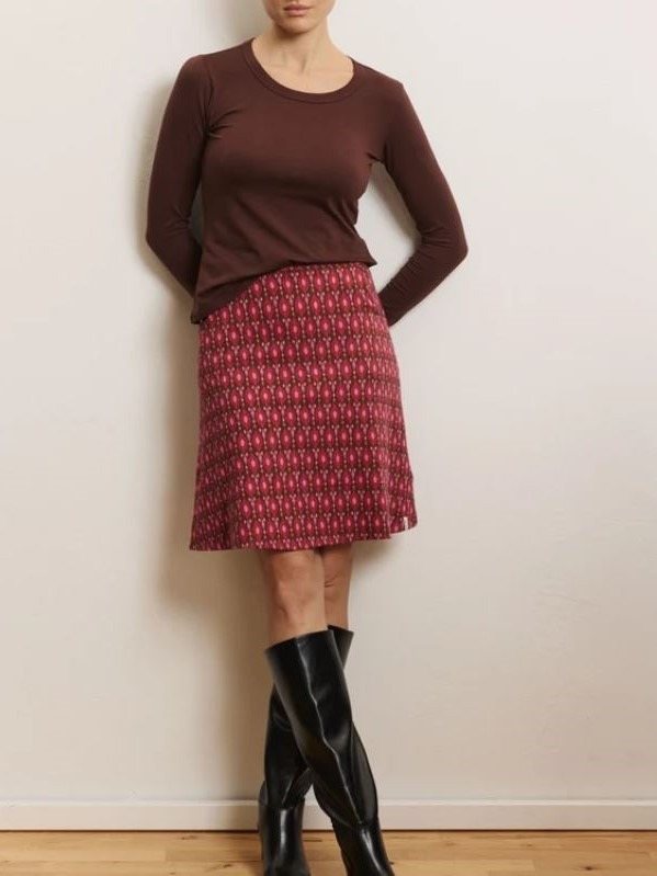 Gonna jacquard in cotone bio Sabine Lampone