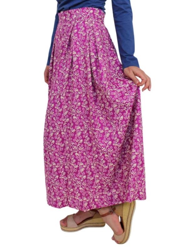 Gonna lunga fantasia, On Earth, ethical fashion, gonna lunga, gonna lunga invernale, moda etica, abbigliamento sostenibile, abbigliamento sostenibile online,