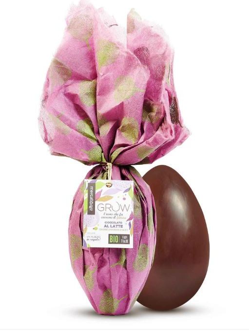 GROW Uovo di Pasqua di cioccolato al latte e caramello salato