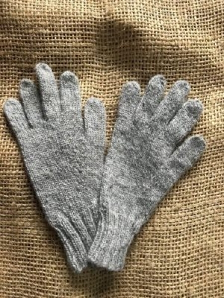 Guanti Nahui con 5 dita in Lana di alpaca Grigio cenere