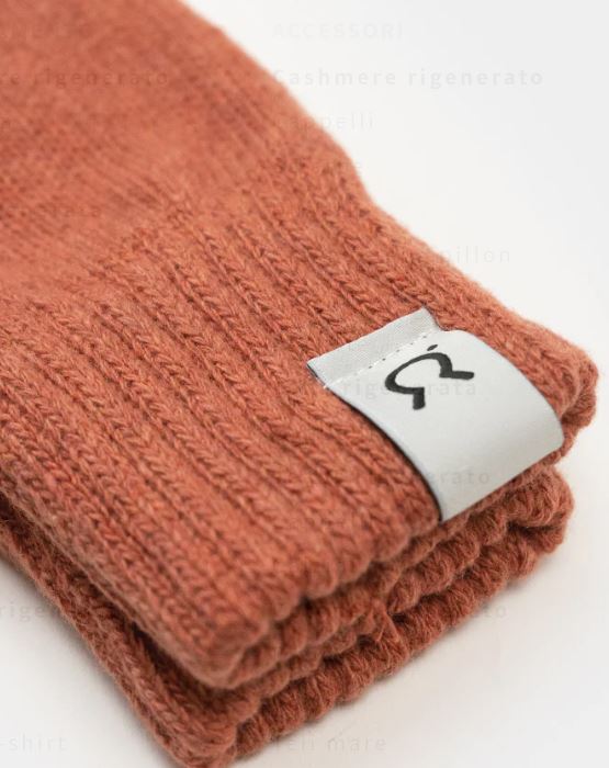 Guanti donna in cashmere rigenerato Pompelmo