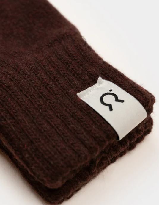 Guanti in cashmere rigenerato donna Brown Caffè