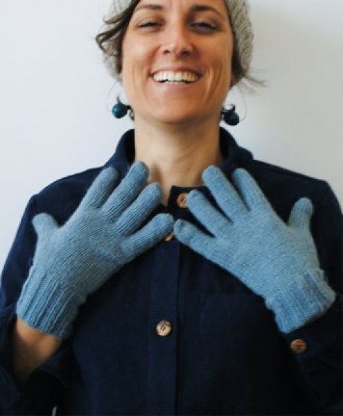 Guanti in Lana di alpaca Azzurri