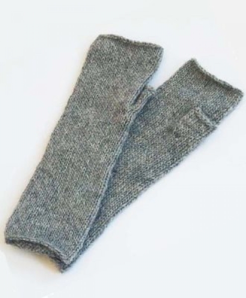 Guanti senza dita in Lana di alpaca Grigio cenere