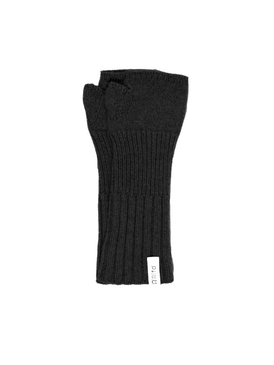 Guanti senza dita in cashmere rigenerato Tamara neri Rifò.