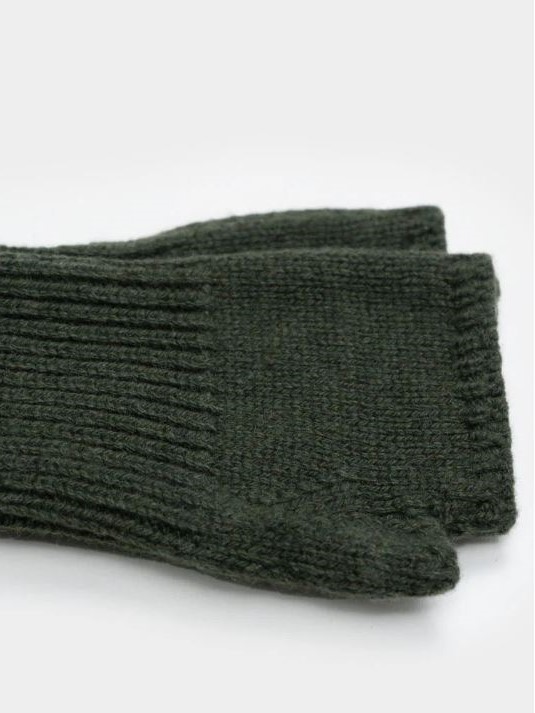 Guanti senza dita in cashmere rigenerato Tamara Verde foresta Rifò