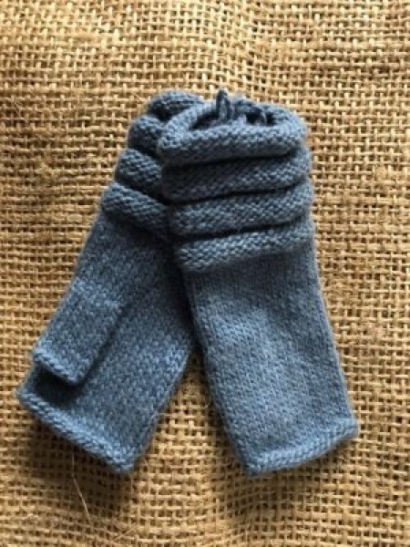 Guanti senza dita in Lana di alpaca Azzurro celeste