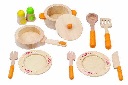 set piatti e pentole hape gioco legno