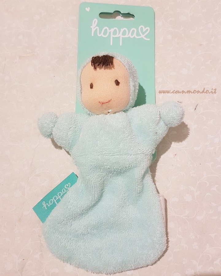 Hoppa mini doudou nanna 15cm celeste