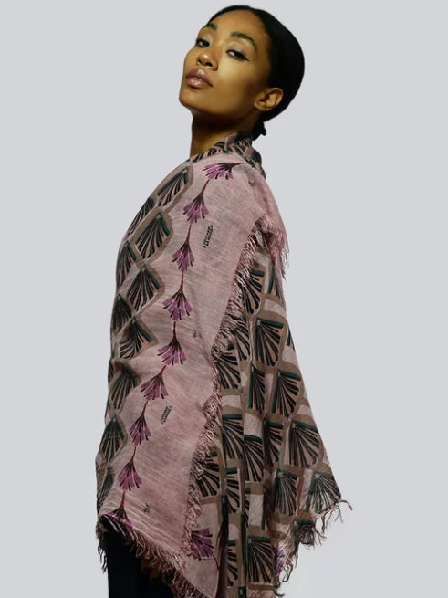 Foulard sciarpa bamboo Erté Rosa Antico