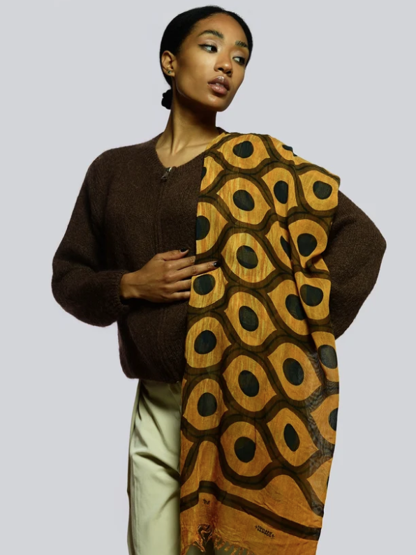 Foulard sciarpa in bamboo Escher Giallo Zafferano