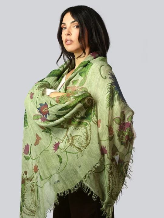 Foulard sciarpa Bamboo Frida Kalo Verde