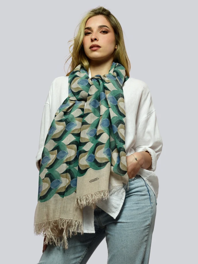 Foulard sciarpa in bamboo Munch Beige