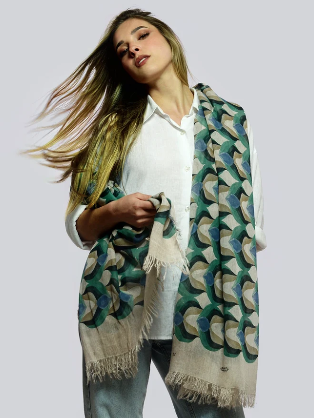 Foulard sciarpa in bamboo Munch Beige
