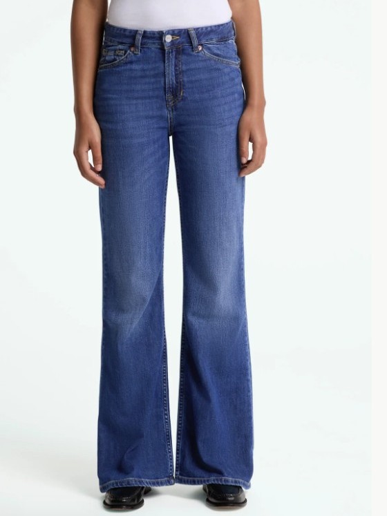 Jeans donna flare KUKIKO cotton flex Mid worn