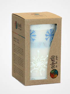 Candela decorativa Kapoko fiocchi di neve Natale cm 7x11,5.