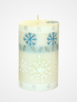 Candela decorativa Kapoko fiocchi di neve Natale cm 7x11,5.