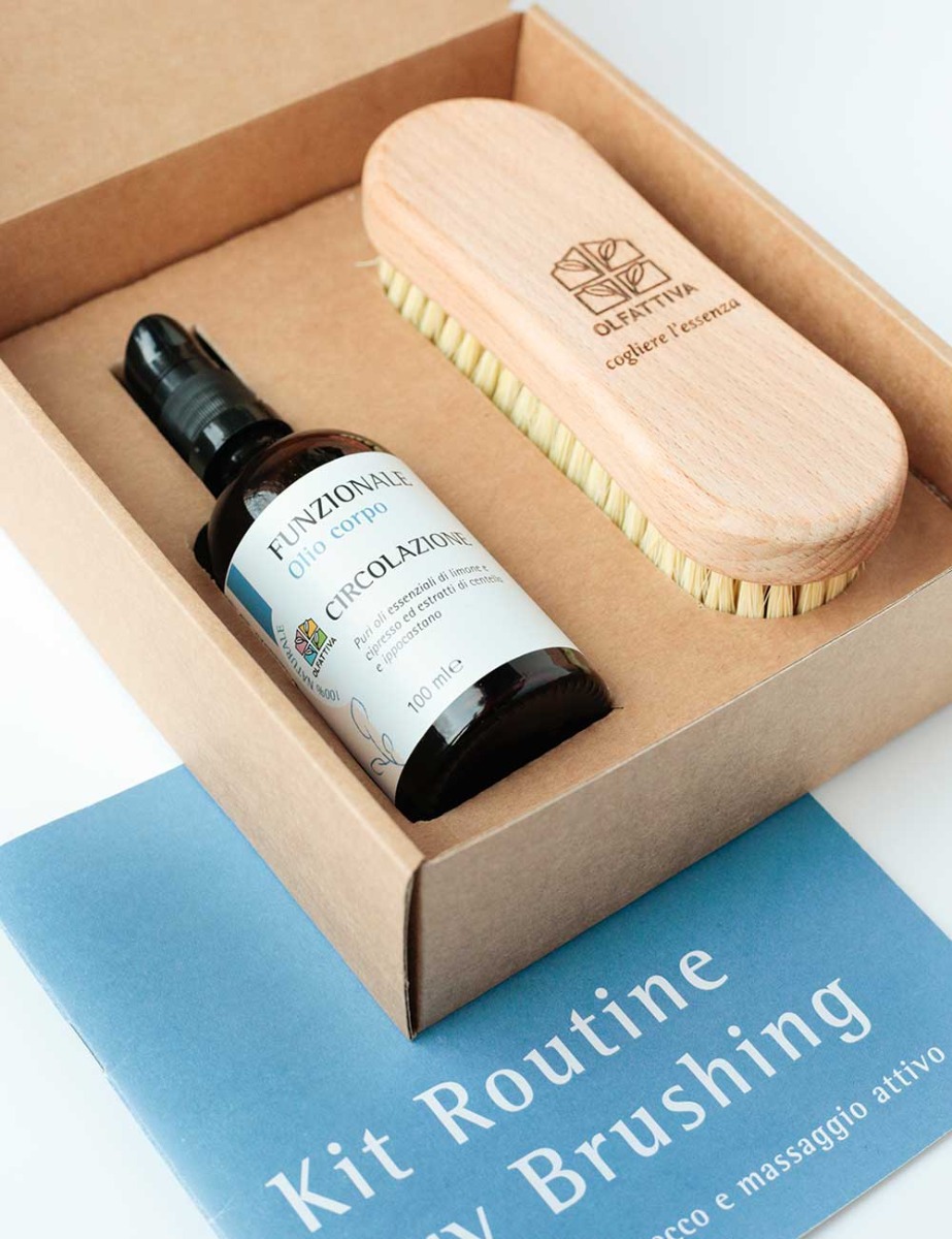 Olio corpo Drenante e Spazzola - Kit routine Dry Brushing