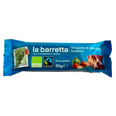 La barretta Ricoperta di cioccolato con quinoa