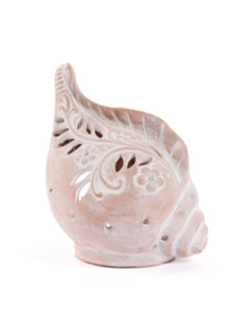 Lanterna porta candela conchiglia in terracotta