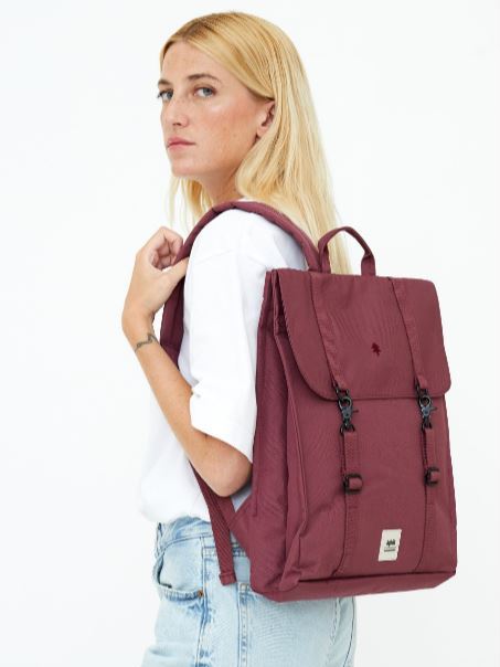 Zaino Lefrik HANDY in tessuto sostenibile impermeabile Plum.