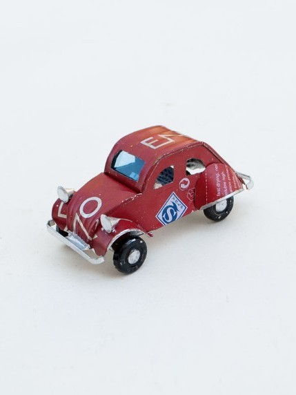 Macchina in latta riciclata 2CV - 8 cm
