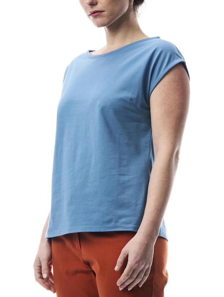 Maglia azzurra in cotone organico senza maniche Alessia On Earth