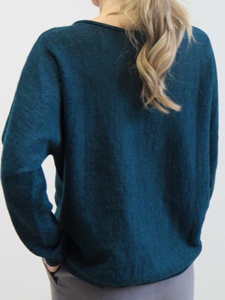 Maglia collo a barca in alpaca Carvi Blu verde