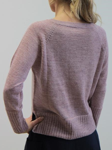 Maglia collo a barca in alpaca Linfa rosa