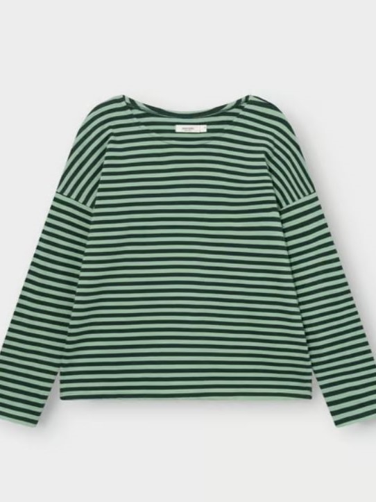 Maglia donna Humledal righe Green cotone bio