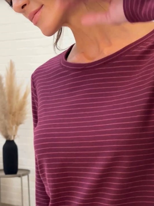 Maglia donna righe Bordeaux