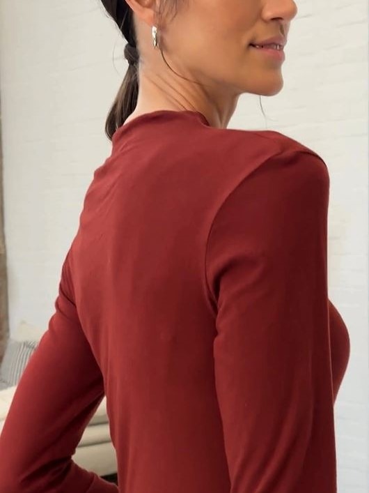 Maglia donna sotto giacca collo vulcano Terracotta